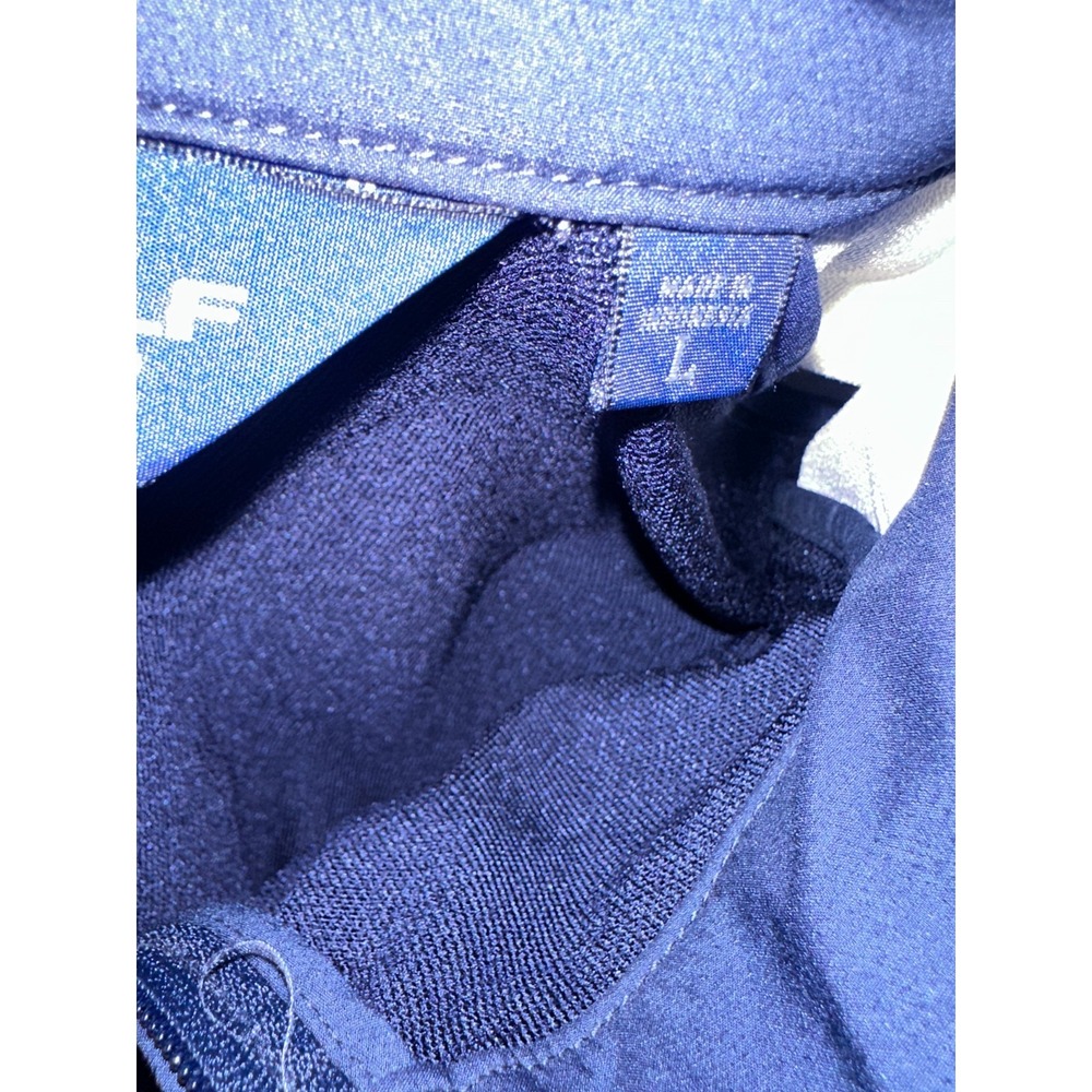 Polo Golf Ralph Lauren Men's Large Vest Blue White Full Zip Y2K Golf Windbreaker - Picture 9 of 16